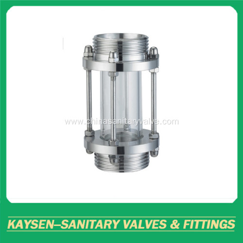 Sanitary straight sight glass threaded stainless steel